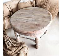 60Cm Wooden Round Table With Decorative Legs
