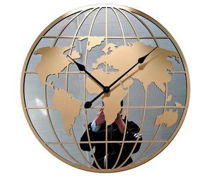 60Cm World Map Mirror Wall Clock