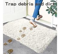 (60cm x 110cm (2ft x 3ft 7")- Large Bath Mat/ Door Mat) Large Cream Rugs Shaggy Fluffy Runner Carpets Mats