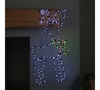 60cm x 33cm Light up FlexiBrights Reindeer Snowman with 164 Multi-Coloured LEDs