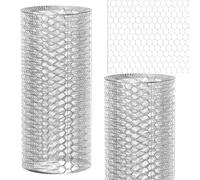 60cm x 500cm Chicken Wire, Galvanised Chicken Wire Fencing Hexagonal Holes Wire Mesh Roll Wires Fencing Roll Wires Netting for DIY Craft Garden Protection, 25mm Small Holes, Silver