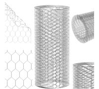 60cm x 500cm Silver Chicken Wire, 25mm Small Holes Galvanised Chicken Wire Mesh Roll, Wire Fencing Roll, Poultry Fencing Wires Netting for Garden