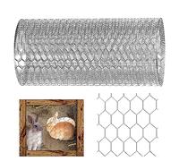 60CM x 5M Chicken Wire Fencing Wire Mesh Electro-Galvanized Wire Mesh, 25mm Holes Size Floral Chicken Wire Net Galvanized Hexagonal Wire Netting for Garden Poultry Fencing, 0.7mm /22 Gauge
