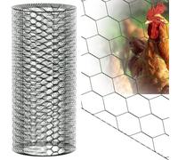 60cm x 5m Chicken Wire Mesh Roll - PVC Coated Galvanized Hexagonal Garden Fencing Netting for Pet Poultry Runs, Rabbit Cages, & Plant Protection, Home DIY Crafts, 25mm Hole, Easy to Cut (Green)