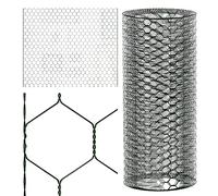 60cm x 5m Wire Mesh Hexagonal Fence Wire Netting, 25mm Holes Chicken Wire Mesh Roll Fencing for Poultry Garden, 22 Gauge Welded Wire Mesh Panels Plastic Garden Fencing Mesh for Rabbit Aviary Fence