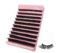 60D Lash Clusters Thick Eyelash Clusters 8-16mm D Curl Wispy Individual Lashes Cluster Eyelash Extensions 200Pcs False Eyelashes DIY Flat Lash Extensions(60D,8-16mm,200Pcs)