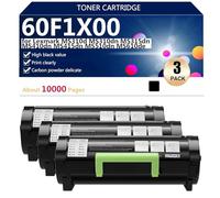 60F1X00 Toner Cartridge Black Extra High Yield With Chip Replacement for 601X 60F1X00, Toner Compatible for Lexmark MS310d MS310dn MS315dn MS410dn MS415dn MS510dn MS610de Printers,Black-3 pack