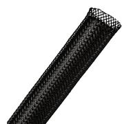60ft - 1/4 inch & 1/2 inch PET Expandable Braided Cable Sleeve - Black - Wire Loom for Automotive, Audio, Video, Home Theater & Office Cable Management (Black, 1/4inch-30ft&1/2inch-30ft)