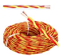 60ft 100ft 160ft 320ft 2-Core Pure Copper RVS Twisted Pair Power Cable 1.0mm²/1.5mm²/2.5mm² Fire Safety Flexible For Home Use(60ft,2C-2.5MM)