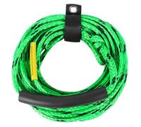 60ft 3K Marine Tow Rope for Towing Tubes and Water Skis 2600 lbs Strength, Floating Handle (green black)