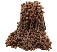 60ft Pom Poms Fringe Ball Trim Sewing Ribbon Embroidered Lace Tassel Applique for Clothing Accessories Pillow Bedding Quilting Crafts Supplies (Chocolate)