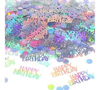 60g Birthday Confetti for Table Iridescent Glitter Paper Happy Birthday Table Confetti Decorations, Festive Decor Cards for Celebrations