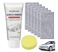 60g Car Scratch Remover Set - Easy To Use, Car Scratch Repair Paste with 6 Nano Sparkle Cloths & Sponge, Multifunction High Efficiency Tool, Repair Paste Polishing Wax for Vehicle Finish Paint Repair