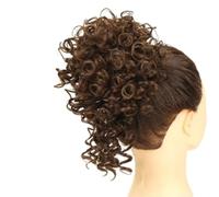 60g Elastic Drawstring Loose Wave Curly Hairs Synthetic Messy Bun Piece Buns Hair Piece Extensions For Women Dark Brown Elegant or Chic Look(Brown)