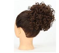 60g Elastic Drawstring Loose Wave Curly Hairs Synthetic Messy Bun Piece Buns Hair Piece Extensions For Women Dark Brown Elegant or Chic Look(Light Brown)