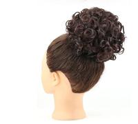 60g Elastic Drawstring Loose Wave Curly Hairs Synthetic Messy Bun Piece Buns Hair Piece Extensions For Women Dark Brown Elegant or Chic Look(Chocolate Brown)