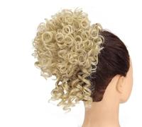 60g Elastic Drawstring Loose Wave Curly Hairs Synthetic Messy Bun Piece Buns Hair Piece Extensions For Women Dark Brown Elegant or Chic Look(Platinum blonde)