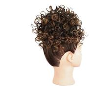 60g Elastic Drawstring Loose Wave Curly Hairs Synthetic Messy Bun Piece Buns Hair Piece Extensions For Women Dark Brown Elegant or Chic Look(Brown Blonde)