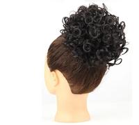 60g Elastic Drawstring Loose Wave Curly Hairs Synthetic Messy Bun Piece Buns Hair Piece Extensions For Women Dark Brown Elegant or Chic Look(Black Brown)