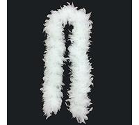 SHATCHI 60g Thick White Boa 2m/6.6ft Long Hen Night Accessories Fancy Dress Party Cosplay Flapper 1920s Burlesque Feathers Scarf, One Size