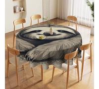 60in Round Tablecloth Stain & Heat Resistant Polyester | Wrinkle Free Washable Sloth My Spirit Animal Table Cover for 5 to 6 Foot Tables Dining Kitchen Party Picnic Buffet Wedding Farmhouse Decor