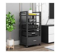 60Inch MultiLayer Audio Rack with Drawer Amplifier Stand HiFi AV Cabinet Mobile Storage Stand CD Rack Media Organizer for Music & Movie Protection