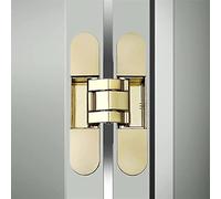 60KG Gold Adjustable Concealed 180 Degrees Hinge European H-Shaped Folding Silent Invisible Hinges(Gold)