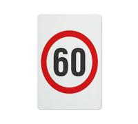 60Km Speed Sign 12 X 8 Inches Aluminum Sign Reflective - Uv Protected, Waterproof, Weatherproof And Fade Resistant - 4Pre-Drilled Holes