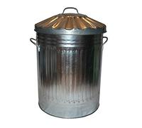 60L 60 Litre Large Galvanised Metal Bin Home Garden Industrial Rubbish Waste Dustbin Feed Storage Unit