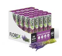 60L Bin Bags - Lavender Scented 25 Rolls (250 Bags), Drawstring Rubbish Bags with Tie Handles, Strong 60 Litre Pedal Bin Liners for Kitchen, Office, Bathroom, Trash Can Use