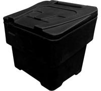 60L Black Grit Salt Bin Stackable Lockable Heavy Duty Containers 50 x 47 x 47.5