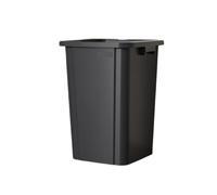 60L Black Square Kitchen Trash Can - Commercial & Home Use Sanitary Open Top Garbage Bin for Easy Disposal Waste Container Perfect for Restaurants & Households