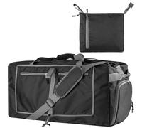 60L Duffle Bag with Shoes Compartment - Foldable&Large Capacity Travel Duffel Bags, Lightweight & Water-Resistant Gym Bag | Multiple Colors, 60L-Black, 60L