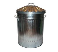 60L Galvanised Steel Bin Metal Rubbish Indoor/Outdoor Home Heavy Duty