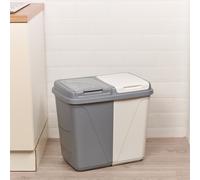 Urbn-Living Urbnliving Height 47Cm 60L Grey And White Double Kitchen Recycling Laundry Duo Bin Garbage Under Cabinet Trash Can