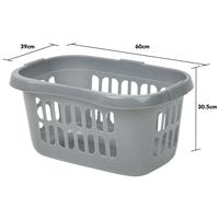 Wham Laundry Basket Casa Hipster – Large 60L Plastic Tidy Organiser – Silver