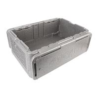 60L Insulated Folding Box Portable Food Carrier, Large Capacity Lightweight Thermal Insulation Cooler for Outdoor EPP Material with Strong Wearproofing (Grey)
