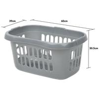 Wham Laundry Basket Casa Hipster – Large 60L Plastic Tidy Organiser – Silver
