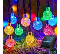 60LED 6M/20FT Solar Lights Outdoor Garden - 8 Modes & 8H Timer Solar String Lights Outside Waterproof for Garden, Patio, Yard, Camping, Wedding(Multi-Color)