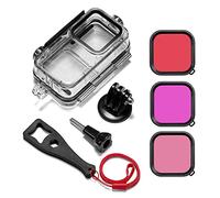 60m/197ft Housing Diving Protective For Shell Underwater For Case With 3pcs Lens Adapter & Screw For Action 2