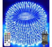 60M 500 LED Blue Christmas Lights Outdoor Fairy Garden Lights Plug in | String Lights Mains Powered 8 Modes Remote Control Timer Dimmable Memory IP44 Waterproof for Outside Patio Party Yard Decor