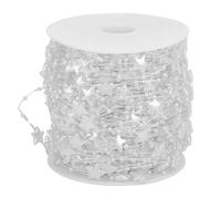 60m Five - Pointed Star Faux Pearl Bead String, Pearl Bead String for DIY Christmas Tree Decor, Wedding Bouquet Accessories, Craft Beading Decoration with Cut - to - Length (White)