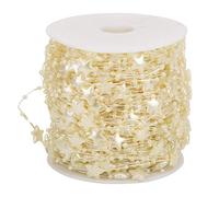 60m Five - Pointed Star Faux Pearl Bead String, Pearl Bead String for DIY Christmas Tree Decor, Wedding Bouquet Accessories, Craft Beading Decoration with Cut - to - Length (Beige)
