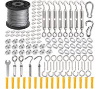 60M Garden Wire For Climbing Plants Training Wire Rope Kits, AMLOOPH Stainless Steel Metal Cable Garden Heavy Duty 2mm Catenary Wires Trellis Fence