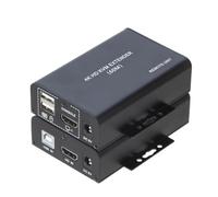 60M HDMI KVM Extender over Cat5e Cat6 4K30Hz HDMI USB KVM 60M Extender Transmit with Supports dual loop output function USB Keyboard Mouse Extension