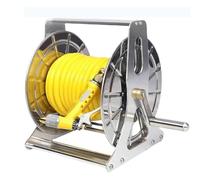 60m Metal Hose Reel Cart, Stainless Steel Hose Reel Storage Rack, Portable Water Pipe Truck, Stainless Steel Garden Water Hosepipe for Outdoor Garden, Water Pipe Organization, No Hose