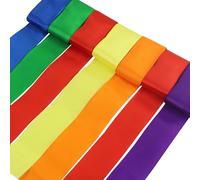 60M Rainbow Satin Ribbon 50mm Wide Colorful Fabric Ribbons Large Silk Satin Hanging Streamer Garland for Gift Wrapping Crafts DIY Sewing Hair Bow Birthday Wedding Chair Party Backdrop Decorations