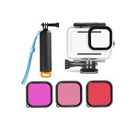 60M Waterproof Housing Case,Compatible For Gopro Hero 13 12 11 10 9 Diving Protective Underwater Cover Lens Filter Buoyancy Rod Set(C)