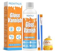 60ml*2 Air Dry Clay Glaze with 2 Brushes, Glossy Clay Varnish for Air Drying Clay, Ceramic, Oil Paint & Wood, Waterproof, Crack, Scratch & Wear Resistant, Clay Varnish for Crafts & DIY Projects