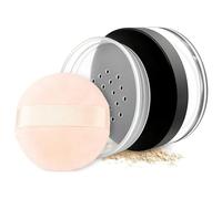 60ml 2oz Empty Clear Make-up Loose Powder Container Case with Soft Sponge Powder Puff Screw Black Lid and Sifter Foundation Box